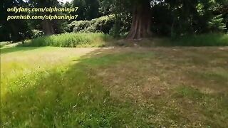 Busty brunette gets fucked hard in the open countryside