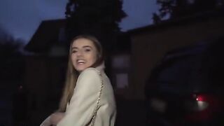 Public Agent Alba Lala shows small tits to earn cash