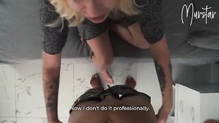 The girl is fucking with a plumber while her husband is away