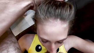 A cute girl has a rough encounter with a big partner
