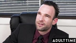 The boss fucks his secretary April Olsen hard in his office