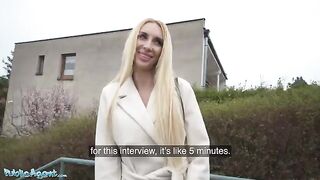 Public Agent picks up young blonde in the street for cash