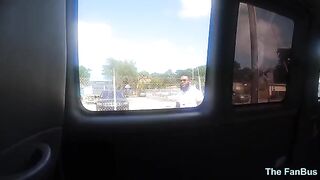 Queen Rogue's big ass shakes on the fan bus