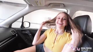 A cute teen with a big ass gets fucked in POV by a huge cock