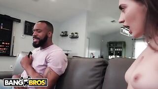 Petite teen Sera Ryder gets her pussy smashed by a big black cock in a steamy scene