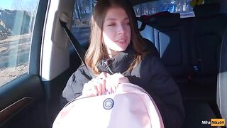 A cute hitchhiker agreed to have sex for money - Public Agent