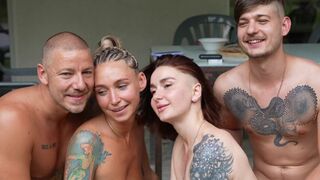 Real amateur foursome sex with two couples swapping partners - OWIAKS & LeoKleo