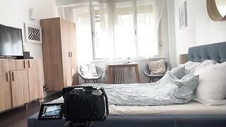 A sexy woman says goodbye to her loved one with a passionate fuck