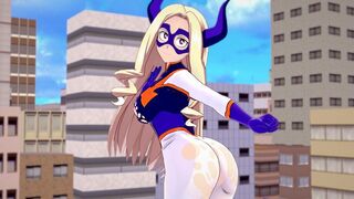 Mt. Lady from My Hero Academia gets her big tits covered with cum in this hot anime video