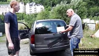 Outdoor group sex with an intense finish, straight from the streets of Germany
