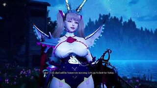 Foot-worshiping intro for the hero by the giantess witch of Under The Witch Alpha