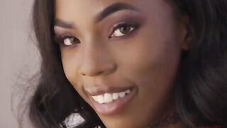 Petite ebony babe Sarah Banks gets her tight ass gapped hard in intense anal action