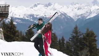 Petite skier Sonya has passionate sex in the Alps
