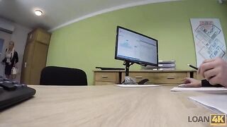 A business lady gets a sexual job in the bank to get more money