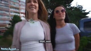 Public Agent lucky agent screwed two Czech chicks in a basement threesome