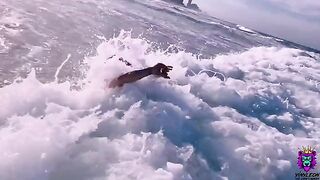A girl was asked to leave the beach for not wearing a swimsuit