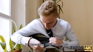 Instead of studying, a lazy guy was fucking his hot tutor