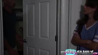 Pervert stepdad banged and creampied tight pussy of petite teen Selena Love