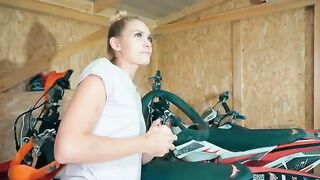I repaired my motorcycle and then fucked a stunning babe hard