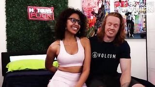 Redhead muscle dude got his dick sucked by Latina slut in the hottest way