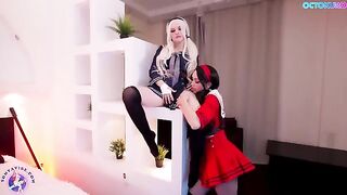 Octokuro, the sexy cosplay girl, fucks with her Babydoll doppelganger