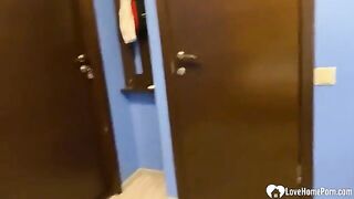 A playful teen is getting fucked hard at home in this hot homemade video