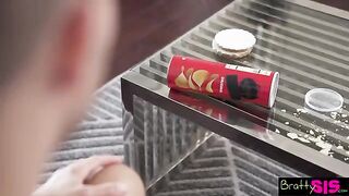 Alex Kane stuck her stepsbrother’s cock in a can and sucked it