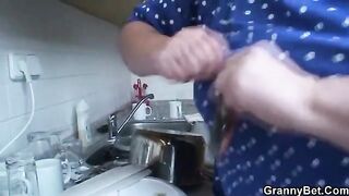 Hot older guy fucked fair-haired mature with huge tits in steamy session