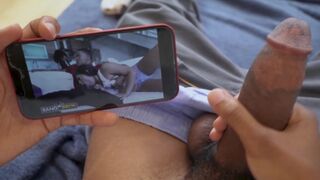 Young dude masturbates to his own video starring Julz Gotti, showcasing intense action