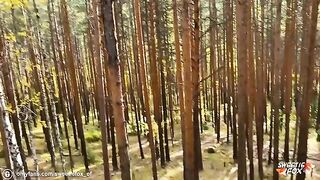 Girl showed her ass and was fucked hard in the woods by a guy