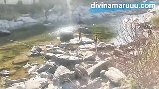 Real couple fucking in public on the hills of Cordoba