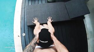 Bikini girl Hansel Grettel gets creampied after rough sex