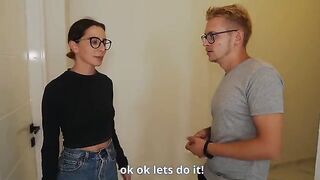 A husband watches as his wife gets intimate with a realtor to save on the house