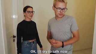 A husband watches as his wife gets intimate with a realtor to save on the house