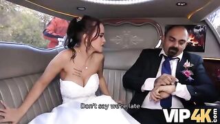 Hot bride allows husband to watch her getting anal in the limo