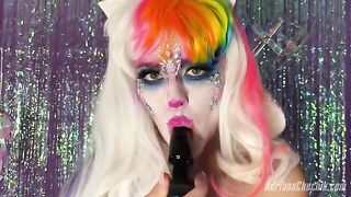 Rainbow dildo Halloween opulence with Adriana Chechik