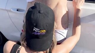 Two guys fucked and spit roasted wife in the Nevada desert on the road