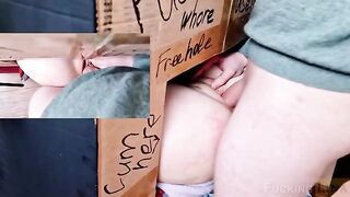 Glory Hole bang for a tight pussy, 3 times