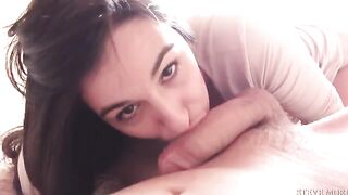 Skinny brunette Danika Morì gets fucked deep and hard by a huge dick