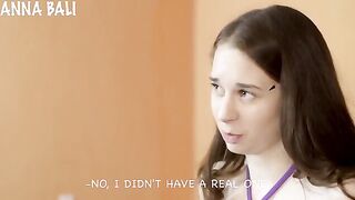 A cute girl had her first experience with a stepfather in a steamy roleplay scene