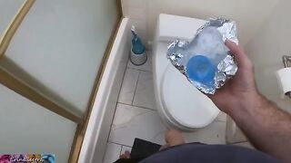 A stepmom helps her stepson to get a sperm sample