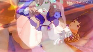Genshin Impact animated smut with Raiden Shogun and Lisa in SFM style