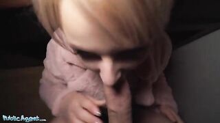 Short hair blonde picked up for quick public sex