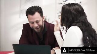 Client Violet Starr gets aggressively fucked despite the wife’s presence