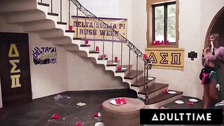 Busty milf housekeeper gets fucked hard by a group of horny college guys