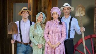Hot busty step moms Penny Barber and Pristine Edge fucking their Amish step sons in a steamy swap