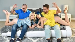 Step daughters get spanked and fucked by strict dads