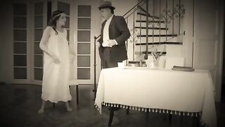 A naughty dancer gets a cumshot in her mouth and on her body