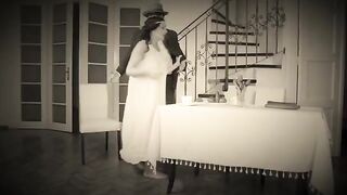 A naughty dancer gets a cumshot in her mouth and on her body
