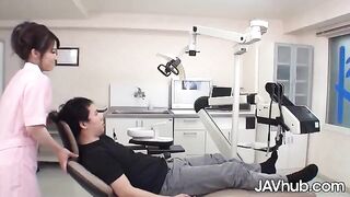 The dentist examined the mouth of her patient and engaged in intimate acts